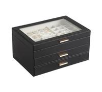 BIBTOO Boîte de Rangement for Bijoux en Cuir synthétique, for Montres, Boucles d'oreilles, Clous d'oreilles, bagues, Colliers(1)