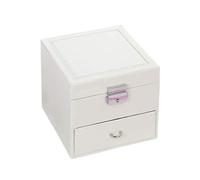 BIBTOO Boîte de Rangement for Bijoux, Grande boîte de Rangement à 2 Niveaux for Colliers, Boucles d'oreilles, Emballage Cadeau, Fille, Blanche