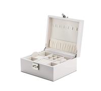 BIBTOO Boîte de Rangement for Boucles d'oreilles, Colliers, Montres, 23 x 20 x 11 cm, avec Serrure à clé et 1 Petit Porte-Bijoux Portable.(1)