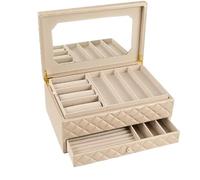 BIBTOO Boîte de Rangement for Montres, Bijoux, Double Couche, Grande capacité, Portable, for bagues, Boucles d'oreilles, Montres, Colliers(4)