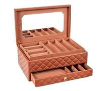 BIBTOO Boîte de Rangement for Montres, Bijoux, Double Couche, Grande capacité, Portable, for bagues, Boucles d'oreilles, Montres, Colliers(3)
