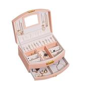 BIBTOO Boîte de Rangement Portable en Cuir PU for Bijoux, Colliers, Boucles d'oreilles, bagues, Bracelets(1)