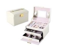 BIBTOO Boîte de Rangement Portable en Cuir PU for Bijoux, Colliers, Boucles d'oreilles, bagues, Bracelets, Montres