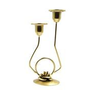 BIBTOO Chandelier à Double tête en Fer, décoration Florale, for fête, Mariage, Table, Chandelier, Ornement, Accessoires(Gold1)