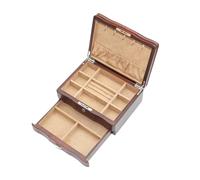 BIBTOO Coffret à Bijoux en Bois à 2 Niveaux for Femme, Coffret de Rangement verrouillable avec clé