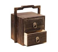 BIBTOO Coffret à Bijoux en Bois Antique, boîte à Couture Portable rétro, Petite boîte de Rangement Multicouche for Bijoux, boîte de Rangement for thé