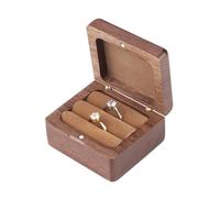 BIBTOO Mini Coffret à Bijoux de Voyage en Bois, Organiseur de Bijoux, boîte de Rangement for bagues, Boucles d'oreilles, Style rétro, Petite Taille