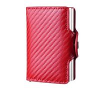 BIBTOO Mini Portefeuille Double en métal, Porte-Cartes de crédit Vintage en Cuir for Hommes et Femmes, Porte-Cartes de Visite, Porte-Badge(4)