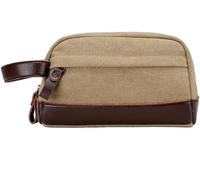 BIBTOO Pochette en Cuir véritable for Femme, Sac à Main rétro, Pochette for téléphone, Portefeuille Grande capacité(Khaki)