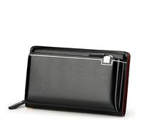 BIBTOO Pochette for Homme, Portefeuille de Grande capacité, Pochette for téléphone Portable, Portefeuille Multifonction for Homme(Black)