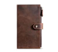 BIBTOO Portefeuille en Cuir for Homme, Porte-Cartes de Grande capacité, Pochette for téléphone, chéquier, Multi-Organisateur, Sac à Main avec Fermeture éclair