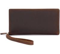 BIBTOO Portefeuille en Cuir for Homme, Porte-Monnaie Long, Porte-Monnaie Vintage avec Fermeture éclair, Meilleur Choix