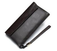 BIBTOO Portefeuille for Homme avec Porte-Cartes de crédit et Long Portefeuille en Cuir véritable avec Fermeture éclair et emplacements for Cartes de crédit(Brown)