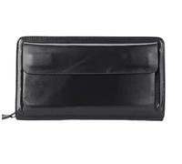 BIBTOO Portefeuille for Homme, Pochette Longue en Cuir de Vache avec Double Fermeture éclair et Pince à Billets, Porte-Monnaie for Homme(Black)