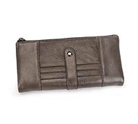 BIBTOO Portefeuille Long for Homme Portefeuille Vintage en Cuir for Homme Pochette for Cartes de crédit Profil Bas avec Fermeture éclair(B)