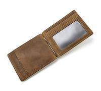 BIBTOO Portefeuille Mince à Pince à Billets for Hommes, Portefeuille de Voyage à Poche Avant bloquant Les RFID avec Porte-Cartes(A)