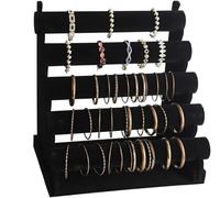 BIBTOO Présentoir à Bijoux à 5 Niveaux, Support for Bracelets, Bijoux, Support Amovible en Velours, présentoir for Montres, Barre de Rangement for Bracelets et Colliers, présentoir à Bijoux(1)