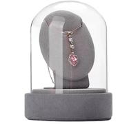 BIBTOO Présentoir à Bijoux en Velours avec Couvercle en Verre, présentoir à Bijoux for Exposition, présentoir à Bijoux for Vente, Organisateur de Colliers, présentoir à Bijoux(3)