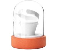 BIBTOO Présentoir à Bijoux en Velours avec Couvercle en Verre, présentoir décoratif for Bijoux, présentoir à Bracelets(Orange)
