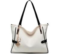 BIBTOO Sacs fourre-Tout en Cuir(White)