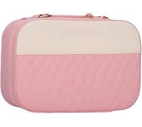BIBTOO Trousse de maquillage de voyage, sac professionnel portable, organisateur de rangement, grande capacité, pinceaux de maquillage, articles de toilette(Pink,L)