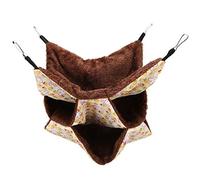 Bibulkoye Hamac Chaud à Trois Couches pour Petits Animaux de Compagnie, lit Suspendu, Sac de Couchage pour Hamster, Planeur de Sucre, écureuils (Jaune)