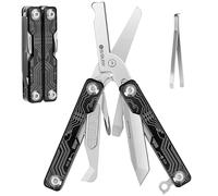BIBURY Multitool, Multi Tool de Poche EDC, Ciseaux Multifonctions avec Brise-vitre, Outil Multifonction pour Urgences et l'usage Quotidien, Idée Cadeau Homme, Gadgets EDC, Cadeau Noel Homme - Noir