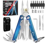 BIBURY Pince Multifonctions avec Manche en Titane Bleu, Idée Cadeau Homme, Outil Multifonction en Acier Inoxydable, Couteau Multifonction pour Extérieur, Camping, Randonnée, Réparation - BI2049BL