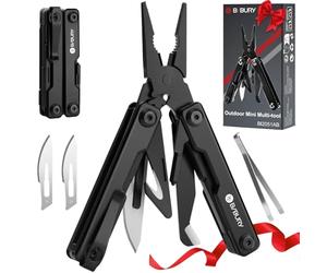 BIBURY Pince Multifonctions, Multitool Poche EDC, Outil Multifonction avec Brise-vitre, Multi Tool pour les Urgences et l'usage Quotidien, Idée Cadeau Homme, Gadgets EDC, Cadeau Noel Homme - Noir