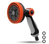 BIBURY Pistolet d'Arrosage 9 cm XL avec Contrôle au Pouce, Lance d'Arrosage Jardin Haute Pression 8 Modes de Pulvérisation, Douchette Ergonomique pour Arrosage Pelouse, Lavage Auto & Douche Chien