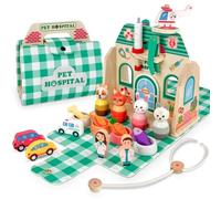 Bibykivn Malette Docteur Vétérinaire pour Enfant, 37Pièces Kit du Jouet Stéthoscope Seringue, Trousse Docteur, Jouets Montessori, Jouet d'Imitation et Cadeau pour Enfants dès 3 Ans