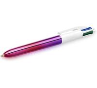 BIC - 1 Stylo 4 Couleurs Classiques - Décors Gradient - Pointe Moyenne : 1 mm - 1 Visuel Bleu