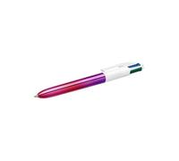 BIC - 1 Stylo 4 Couleurs Classiques - Décors Gradient - Pointe Moyenne : 1 mm - 1 Visuel Rose