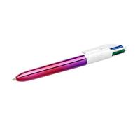 BIC - 1 Stylo 4 Couleurs Classiques - Décors Gradient - Pointe Moyenne : 1 mm - 1 Visuel Rose