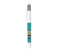 BIC - 1 Stylo 4 Couleurs Classiques (Noir, Bleu, Vert et Rouge) - Décor Minions Vert - Pointe Moyenne : 1 mm