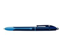 BIC - 1 Stylo Bille Rechargeable 4 Couleurs Classiques (Noir, Rouge, Vert, Bleu) - Pointe Moyenne - Collection Smooth - Corps Bicolore - Encre Ultra Douce
