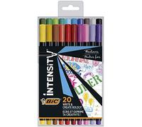 BIC 20 Fineliner Encre À Base D'Ecriture Intensity, 0,4 mm, Assortis Couleur, Couleurs Assorties, Boîte de 20