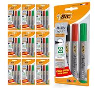 BIC 2000 Lot de 10 marqueurs permanents à pointe ogive Encre noire audacieuse, séchage rapide, non toxique, résistant à la décoloration et à l'eau, durables pour bureau, école, maison et utilisation