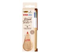 Coffret Stylo à bille BIC et Tipp-Ex Mini Pocket Mouse Ruban de Correction Effet Bois Multicolore G