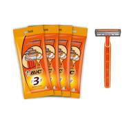 BIC 3 Sensitive - 16 Rasoirs Jetables pour Homme, 3 Lames avec Bande Lubrifiante pour un Rasage Doux et Précis - Lot de 4 Pochettes de 4