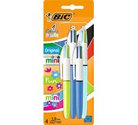 Bic 4 Colours Family Pen Lot de 32 stylos à bille rétractables avec quatre couleurs d'encre (2 mini, 2 originaux)