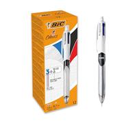 BIC Stylo multifonction 4 couleurs 3+1 HB rétractable pointe moyenne 1 mm porte-mine