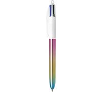 BIC Stylo bille 4 couleurs Gradient - rétractable pointe moyenne 1 mm - corps irisé assorti