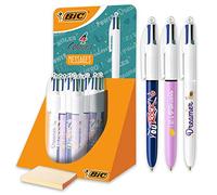 Stylo bille BIC 4 couleurs Tie and Dye pointe moyenne retractable Noir