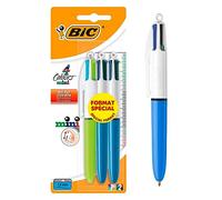 BIC Stylos-bille 4 Couleurs Mini Rétractables Pointe moyenne 1,0 mm Blister format spécial de 3