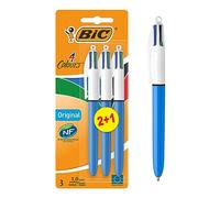 BIC Stylos-bille rétractables 4 Couleurs Original – Pointe moyenne 1,0 mm – Pack 2+1