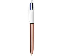 BIC 4 couleurs Party Stylo bille rétractable pointe moyenne 1 mm - Corps Or Rose