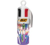 BIC 4 Couleurs Stylos-Bille Rétractables Pointes Moyennes Collectionneur (1,0 mm) - Corps Rond - Pot à Stylos de 6 - Encres Assorties