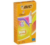 BIC 4 Couleurs Sun Stylos-Bille Rétractables Pointe Moyenne (1,0 mm) - Encres Fantaisie, Boîte de 12