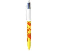BIC 4 Couleurs Velours Stylos-Bille Rétractables Pointe Moyenne (10 mm) - Corps Assortis Motif Vie Marine Boîte de 12